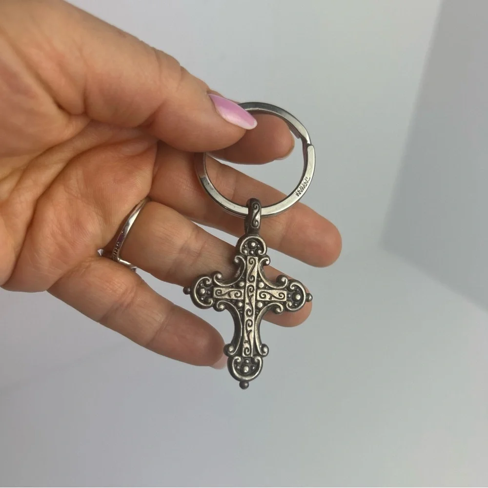 BRIGHTON Ornate Cross Keychain with Crystals